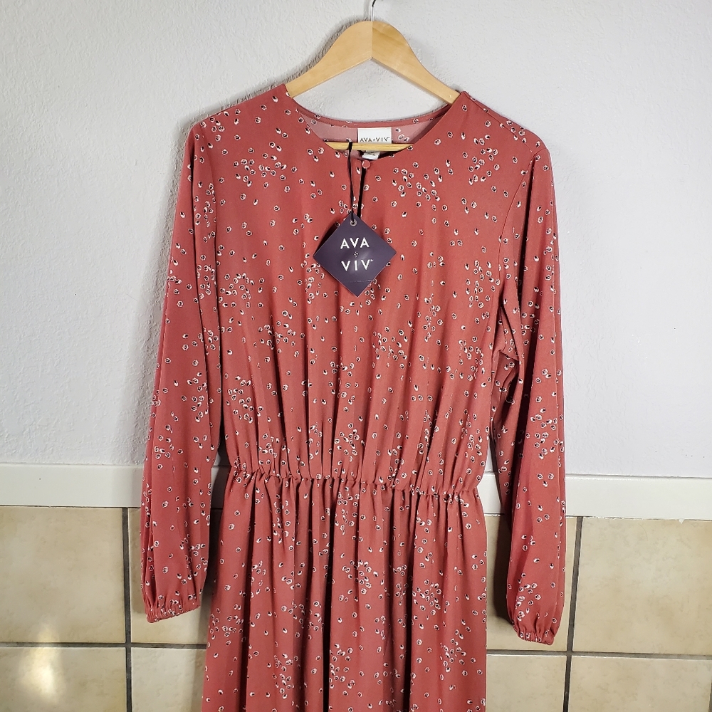 NWT Ava & Viv Plus size modest floral maxi dre…